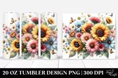Colorful Sunflower with Glossy Petals | 20 oz Tumbler Product Image 1