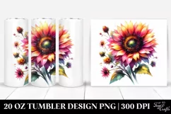 Colorful Sunflower Tumbler 20 oz Product Image 1