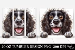 English Springer Spaniel,big popping eyes,peeking,white Product Image 1