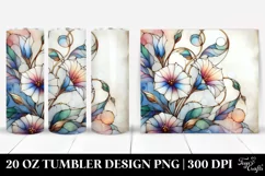 Stained Morning Glory Flower Summer 20 Oz Tumbler Product Image 1