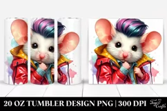 Cute Baby Mouse Posing Watercolor 20 Oz Tumbler Product Image 1