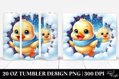 Cute Baby Duck Exiting Snowy Wall, High-Res 20 Oz Tumbler Product Image 1