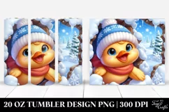 Cute Baby Duck Exiting Snowy Wall, High-Res 20 Oz Tumbler Product Image 1