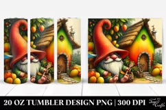 Fairy Tale Gnome in Front of a Mango House | 20 oz Tumbler Product Image 1