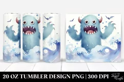 Simple Washed Watercolor Monster 20 oz Tumbler Product Image 1