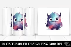 Simple Washed Watercolor Monster 20 oz Tumbler Product Image 1