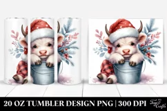 Whimsical Highland Cow with Santa Clipart Product Image 1