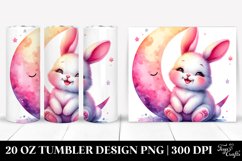 Sitting Baby Rabbit on Smiling Moon Tumbler Product Image 1