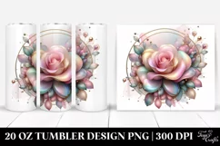 Pastel Shiny Rose Watercolor, High-Res 20 Oz Tumbler Product Image 1