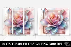 Pastel Shiny Rose Watercolor, High-Res 20 Oz Tumbler Product Image 1