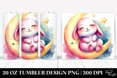 Sitting Baby Rabbit on Smiling Moon Tumbler Product Image 1