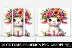 Lamb Flower Crown | 20 oz Tumbler Product Image 1