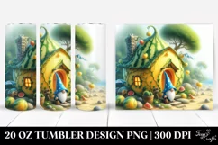 Fairy Tale Gnome in Front of a Honeymelon House | 20 oz Product Image 1