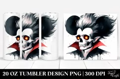 Retro Vampire Skull Tumbler Design | 20 oz Tumbler Product Image 1