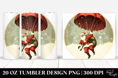 Santa with Parachute Christmas PNG Product Image 1