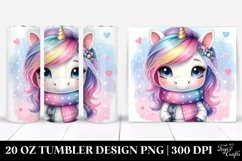 Cute Unicorn Birthday Clipart, Transparent 20 Oz Tumbler Product Image 1