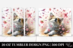 Dog Tumbling with Petals | 20 Oz Tumbler Product Image 1