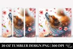Dog Tumbling with Petals | 20 Oz Tumbler Product Image 1