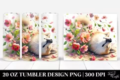 Dog Tumbling with Petals | 20 Oz Tumbler Product Image 1
