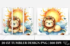 cute Baby Lion Resting Sun Tumbler Product Image 1