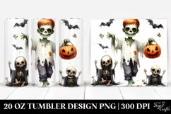 Watercolor Style Funny Halloween Clipart, 20 Oz Tumbler Product Image 1