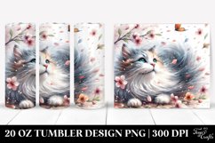 Cat Tumbling with Spring Petals | 20 Oz Tumbler Product Image 1