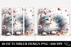 Cat Tumbling with Spring Petals | 20 Oz Tumbler Product Image 1