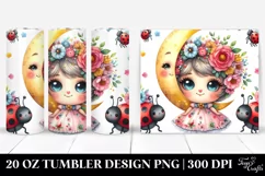 Cute Baby Ladybug Whimsical Moon | 20 Oz Tumbler Product Image 1
