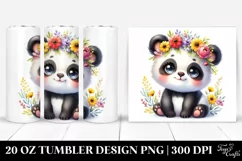 cute Baby Panda Yellow Flowers Tumbler Product Image 1