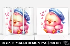 Sleeping Baby Chicken with Sailor Tumbler Product Image 1