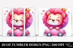 Sleeping Baby Lion with Baby Car Tumbler Product Image 1
