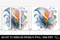 Abstract Pastel Shiny Calla Lily, Transparent 20 Oz Tumbler Product Image 1