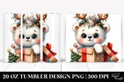 Polar Bear with Christmas Lights PNG Product Image 1