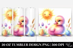 Vibrant Pink Baby Duck Playing in the Sun | 20 Oz Tumbler Product Image 1