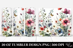 Watercolor Wild Flowers Bold Tumbler Product Image 1