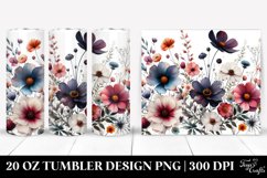 Watercolor Wild Flowers Bold Tumbler Product Image 1