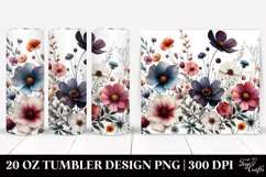 Watercolor Wild Flowers Bold Tumbler Product Image 1