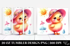 cute Baby Duck Playing Sun Tumbler Product Image 1