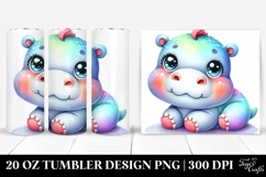 Colorful Baby Hippo Sleeping | 20 oz Tumbler Product Image 1