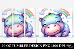 Colorful Baby Hippo Sleeping | 20 oz Tumbler Product Image 1
