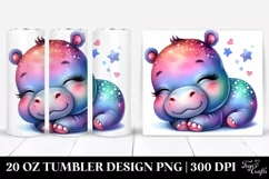 Colorful Baby Hippo Sleeping | 20 oz Tumbler Product Image 1