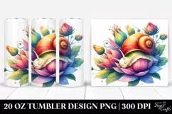 Colorful Snail Sleeping in Flower | 20 oz Tumbler Product Image 1
