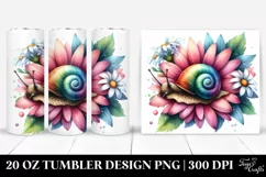 Colorful Snail Sleeping in Flower | 20 oz Tumbler Product Image 1