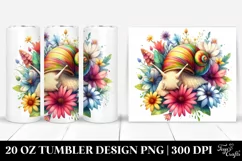 Colorful Snail Sleeping in Flower | 20 oz Tumbler Product Image 1