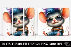 Cute Baby Mouse with Cool Haircut, Transparent 20 Oz Tumbler Product Image 1