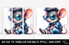 Cute Baby Mouse with Cool Haircut, Transparent 20 Oz Tumbler Product Image 1