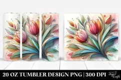 Abstract Pastel Wooden Small Stained Tulip, Transparent 20 Product Image 1
