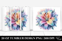 Detailed Vibrant Pastel Shiny Lily | 20 oz Tumbler Product Image 1