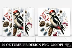 Colorful Woodpecker on White Background | 20 oz Tumbler Product Image 1