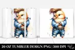 Cute Baby Chicken Model Pose, Transparent 20 Oz Tumbler Product Image 1